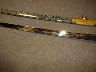 K66 Japanese WWll Naval sword,  parade saber in mountings,  ray skin,  knot 4