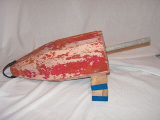 Real Wooden Maine Lobster Trap Pot Buoy Vintage 23 " Red & Pink