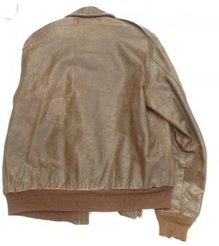 Antique 1940s WWII Bomber Jacket USAAF Army Air Force Brown Leather Jacket sz 42 9
