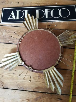 Vintage ART deco sputnik style circular Round Convex Gold Gilded Wall Mirror 4