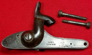 Civil War P53 Tower Enfield Rifle Musket Lockplate With Screws (1861)