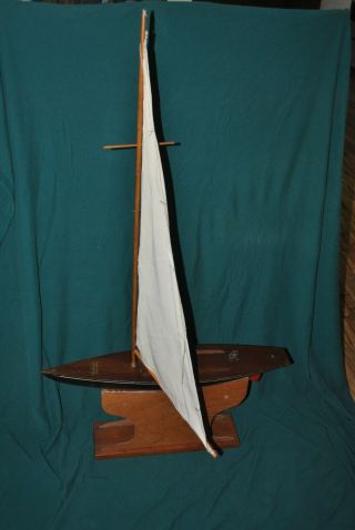 Vintage Jacrim Wooden Sailboat,  24 Inches Long.  Pirate Model 149