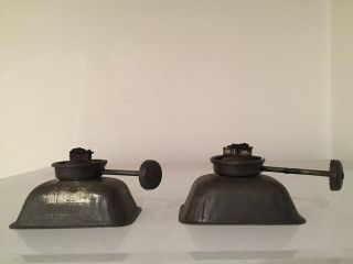 2 x Extremely Rare Vintage Black Oil Lamps 6