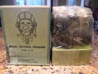 Ww2 Us Army Air Force Usaaf,  Usn,  A - 14 Oxygen Mask Old Stock