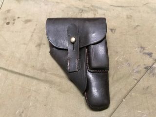 14e Wwii German Walther Pp Ppk Leather Holster - Black