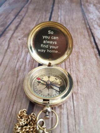 Personalized Brass Compass Engraved Vintage Love Marriage Memorize Baptism Gifts 2