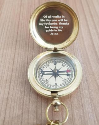 Personalized Brass Compass Engraved Vintage Love Marriage Memorize Baptism Gifts 3