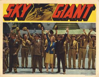 Rare 1938 Lobby Card Rko Pictures Sky Giant Aviation Age Graphics Richard Dix Nr