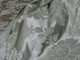 A Deep Duck Egg Blue Antique Silk Damask Floral Panel