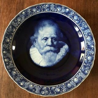 1902 Delft Blue Rembrandt Large Wall Plate Unusually Fine