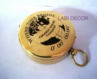 Vintage Brass Compass Engrave Personalized Love Memorize Luxury Birthday Gift Ld