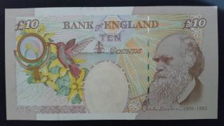 " Bank England " 10pound " Queen Elizabeth Ii &darwin " Nd2000 " Gem Unc Banknote "