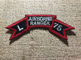 Cold War/vietnam? Us Army Scroll Patch - Airborne Ranger L 75 Beauty