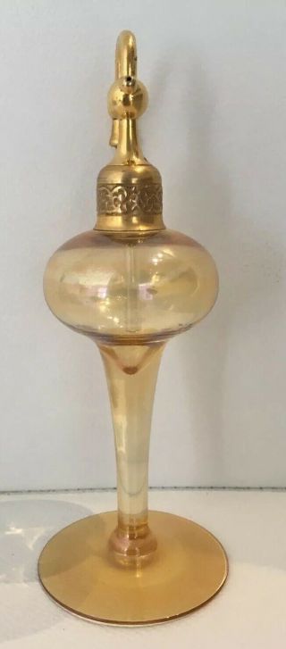 Antique Iridescent Carnival Glass Marked Devilbiss Perfume Atomizer A, 3