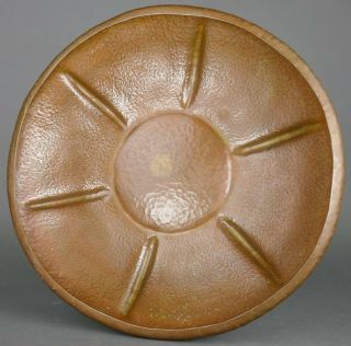 Fine Antique Arts & Crafts Hand Hammered Heavy Copper Table Bowl Roycroft Era 4