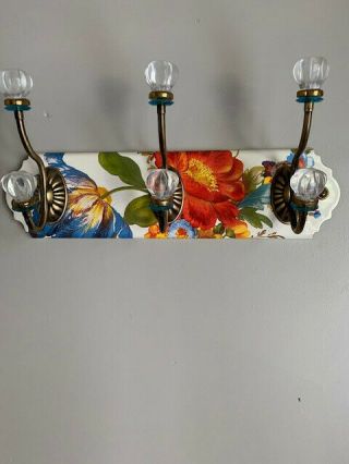 Mackenzie Childs White Flower Enamel Coat Hanger