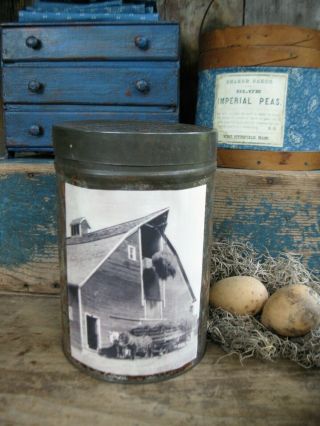 Lg Antique Pantry Tin Old Photo Print Barn W Haymow