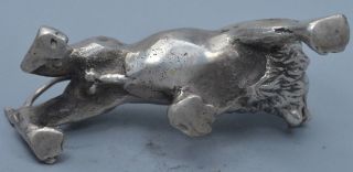 Old Collectable Handwork Miao Silver Carve Roaring Lion Souvenir Exorcism Statue 5