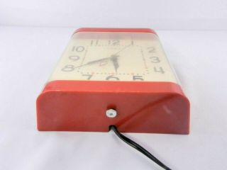 Vintage Telechron Electric Kitchen Wall Clock 2H31 Red USA 2