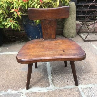 Vintage Mid Century Wooden Oak Child’s Chair Stool Teddy Shop Display 2