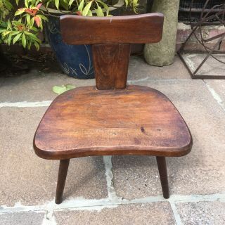 Vintage Mid Century Wooden Oak Child’s Chair Stool Teddy Shop Display 3