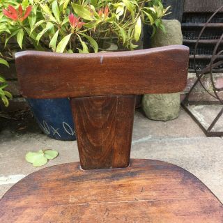 Vintage Mid Century Wooden Oak Child’s Chair Stool Teddy Shop Display 4