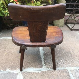 Vintage Mid Century Wooden Oak Child’s Chair Stool Teddy Shop Display 5