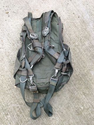 Rare Vietnam Usaf Harness W/ Complete Parachute,  1960s,  Ripcord,  F - 14