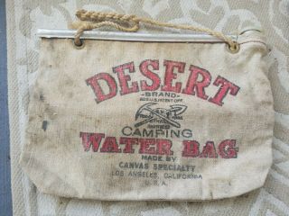 Vintage Flax Duck Desert Camping Water Bag By Canvas Specialty Los Angeles Ca