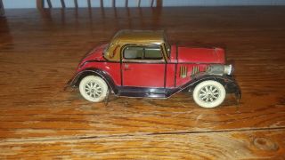 Vintage Marx Tin Litho Coupe Car With Wind Up Toy Vehicle With Headlights