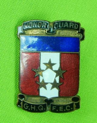 Vintage Us Honor Guard Military Enameled Pin Badge