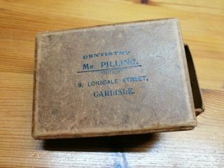 Dentistry Vintage Antique Card Box With Metal Corners
