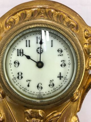 Vintage Antique Haven Clock Co.  Cherub Table Mantel Clock Haven Conn. 3