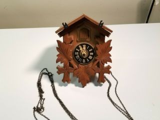 For Repair And Missing Parts - Vintage Wooden Cuckoo Clock.