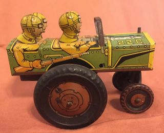 Vintage Marx Jumpin Jeep Tin Wind - up Toy 3