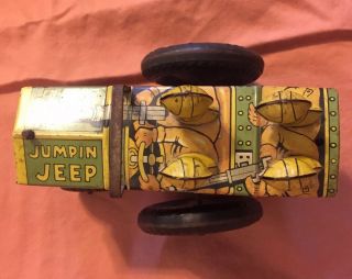 Vintage Marx Jumpin Jeep Tin Wind - up Toy 4