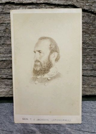 Rare Vintage Confederate General T.  J.  " Stonewall " Jackson Cdv Photo