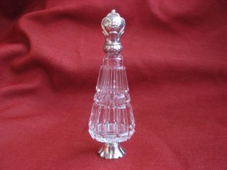 Antique Dutch Solid Silver Cut Crystal Smelling Salts,  Perfum Bottle,  19th.