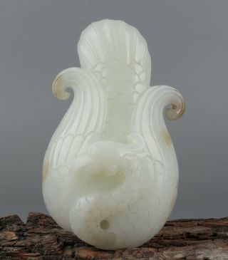 Chinese Exquisite Hand - Carved Bird Carving Hetian Jade Pendant