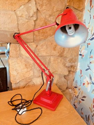 Old Vintage 2 Step Base Red Herbert Terry Angle Poise Lamp Model 1227
