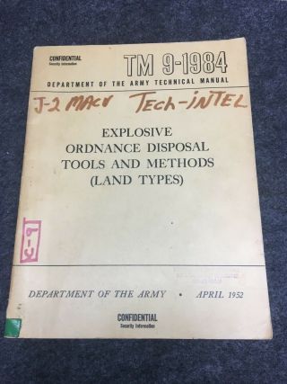 Tm 9 - 1984 Eod Tools And Methods,  1952,  Confidential