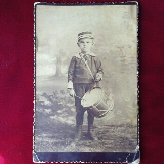 Unique Photograph Of A Civil War Circa Drummer Boy