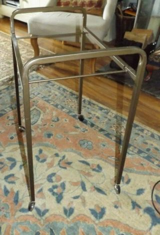 VINTAGE Metal Record Player Turntable Stand on Castor / Wheels 4