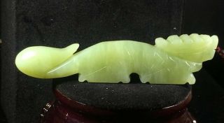 Old Chinese Natural Jade Hand - Carved Dragon Statue Pendant Xo007