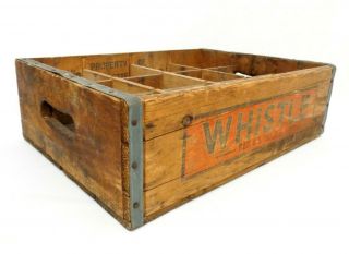 RARE WHISTLE (ORANGE SODA) VESS SODA,  ST.  LOUIS MO VINT 12 BOTTLE WOOD BOX CRATE 4