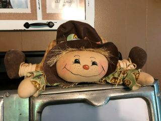 Fall Decor - Handmade Primitive Raggedy Scarecrow Doll - Shelf Sitter So Cute