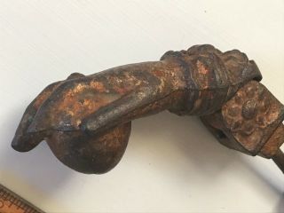 Antique Victorian Hand and Apple Door Knocker - Great Patina,  The Real Deal 2