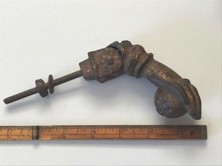 Antique Victorian Hand and Apple Door Knocker - Great Patina,  The Real Deal 6