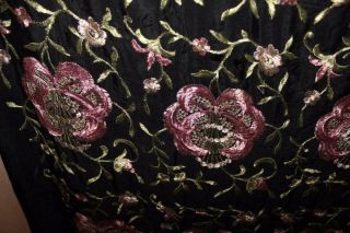 Vintage Embroidered Piano Shawl Scarf,  45 