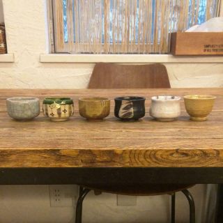 Antique Japanese Pottery Sake Cup Set Sakazuki,  Guinomi,  6types,  Ochoko